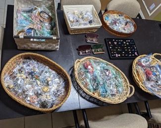 BASKETS FULL OF COSTUME JEWELRY (MOSTLY PRICED  $2 TO $10)