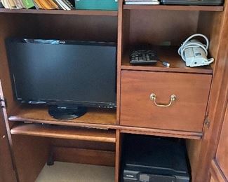 Planar TV; Brother all-in-one inkjet printer; office accessories/supplies.