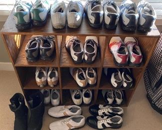 Large selection of golf shoes.