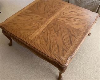 American oak square cocktail/coffee table by Thomasville.