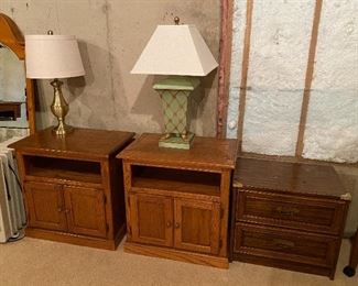 Matching nightstands/chests; nice selection of lamps/lighting throughout.