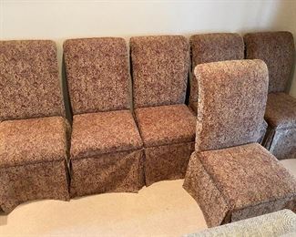 Set of six upholstered chairs.