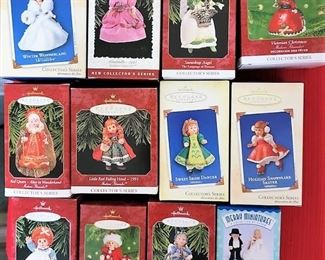 Hallmark Christmas ornaments: many in original boxes. Madame Alexander Dolls