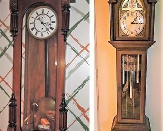 Antique and modern pendulum wall clocks, Grandmother Clock 