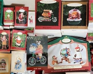 Hallmark ornaments in original boxes: Santa collection