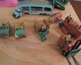 Dinky cars, trucks and tractors