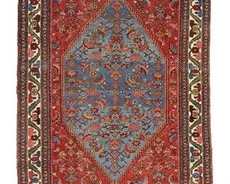 1136
A Tabriz Area Rug
First-Half 20th Century
Wool on cotton foundation, with polychrome floral motifs and central medallion
68" L x 43"W
Estimate: $600 - $800