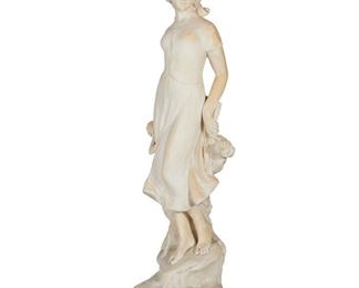 1188
E. Battiglia
19th/20th Century, Italian
Standing Figure With Scythe And Wheat
Carrara marble
Signed: E. Battiglia / Firenze
49" H x 18" W x 12" D
Estimate: $1,500 - $2,500