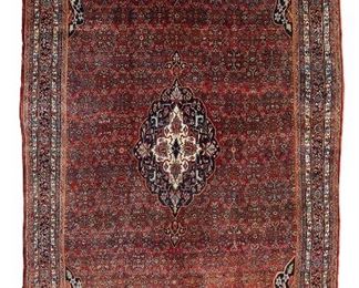 1219
A Tabriz-Style Rug
Second-Half 20th Century
Wool on cotton foundation, with polychrome floral motifs and central medallion
143" L x 105" W
Estimate: $1,000 - $1,500