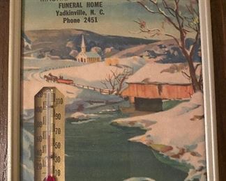 Mackie & Hinshaw Funeral Home Yadkinville Ad Thermometer