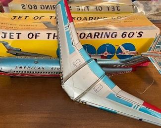 American Airlines Tin Litho Jet with Box (Jet Has Breakage and Damage)