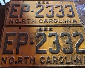 1966 Consecutive Number N.C. License Plates
