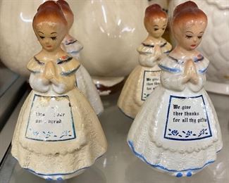 Two Praying Ladies Salt and Pepper Shakers
