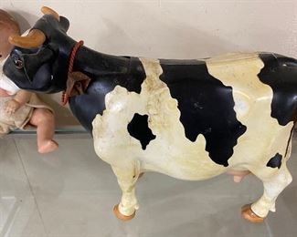 Vintage Cow Toy with Original Udders (Tail Makes Head Move Up and Down)