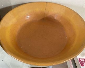 Large Old Yellow Ware Bowl