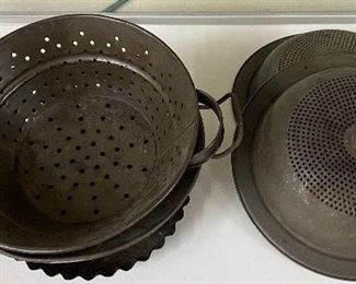 Old Kitchen Strainers and Early Covered Tinware