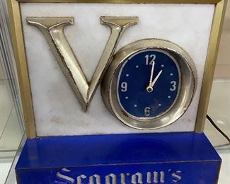 Vintage Seagrams Advertising Clock (Does Not Light Up/Clock Works)