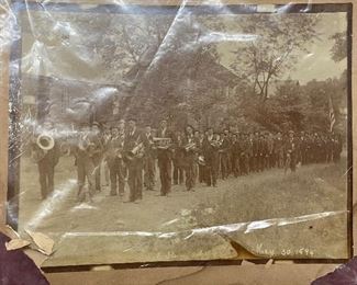 Old Marching Band Black and White Photo