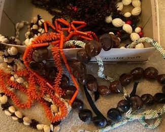 Coral and Wood Bead Jewelry from the Islands