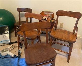 Four Wooden Children's Chairs