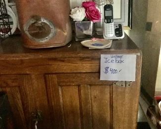 Lovely three door antique Oak Ice box! Great for storage! 💕