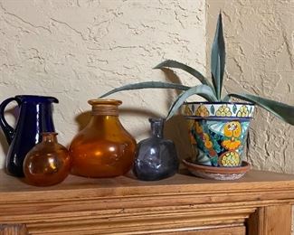 Decorative Glass Vases Talavera Pottery 