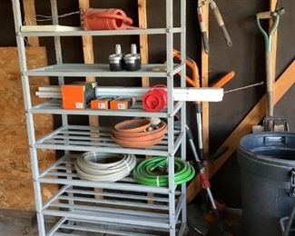 Lawn and Garden Tools
Lots of garden/yard tools, Green Thumb wagon, Husqvarna electric saw, weed eaters, garden hoses, and more. Also includes metal roller rack for storage! All power tools are in unknown working condition.