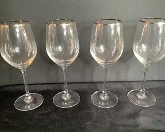 German Wine Glasses
Four (4) silver color rimmed wine glasses from Germany. 9"H No visible damage seen.