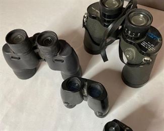 Binoculars
Four (4) pairs of binoculars: Nikon Action 8 x 40 9.2 Egret II; Swift Navigator Mark I 7 x, 50 Extra Wide Field; Bushnell 8 x 23; Tasco 8 x 20. Used condition.