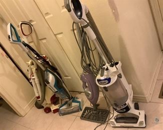 Vacuums
Shark Rotator Professional Model NV500-26; Shark Rotator Professional Model NV400-31; Bissell Cross Wave (unable to identify model number); Shark Steam Control Lift-Away (unable to identify model number). Untested.