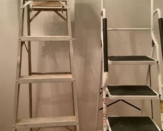 Ladder and step stools
One 6 foot A frame aluminum ladder. One single-step step stool. One Tip-O Industrial metal 4 step ladder.