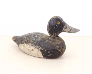 Antique 14" Wood Carved Glass Eye Duck Decoy