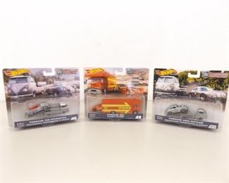 Lot of 3 NEW Hot Wheels Team Transport Porsche Themed Cars