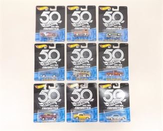 Lot of NEW Hot Wheels 50th Anniversary Favorites 9 Car Set