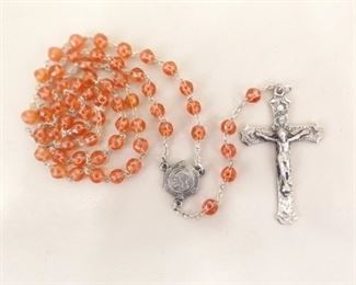 Antique .925 Sterling Silver Rose Beaded Rosary