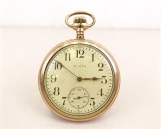 Antique Elgin Gold Plated Pocket Watch Serial #18386747