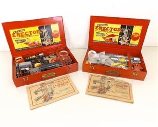2 Vintage Erector Sets with WORKING Motor