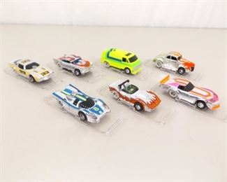 Lot of 7 Vintage WELL KEPT Tyco HO Slot Cars on Stands