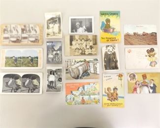 Lot of Vintage Black Americana Postcards, RPPC, Stereoview, etc.