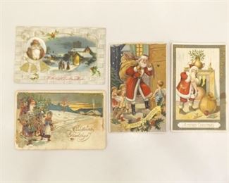 Lot of Antique Embossed Santa Clause Postcards