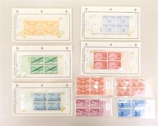 Lot of Vintage Mint Never Hinged MNH US Plate Block Stamps