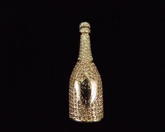 Limited Edition Carolee 25th Anniversary New Years Champagne Bottle Brooch