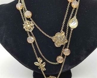 Betsy Johnson Crystal Flower Necklace