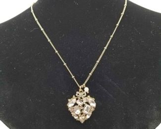 Betsy Johnson Crystal Heart Necklace
