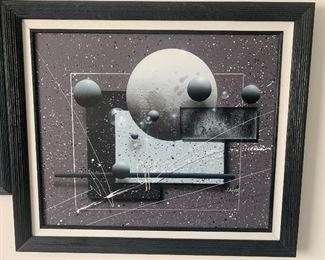 Acrylic/Canvas Abstract Art by Joseph Kugler, One of Three Pieces