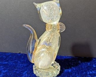 Glass Cat Figurine