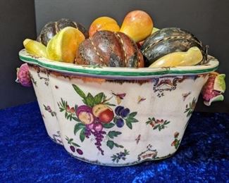 Antique Porcelain Fruit Basket