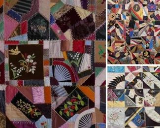  Very fine antique crazy quilts!!!
Highly collectible and rare
