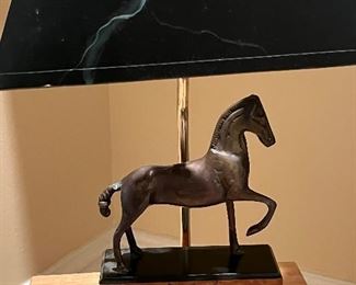 Bronze horse lamp