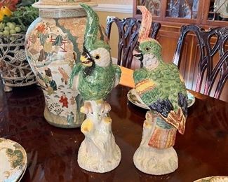 Italian ceramica parrots…huge collection of more than 20